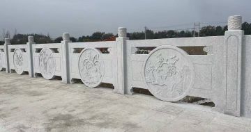 铜川芝麻白河道栏杆 石材栏杆