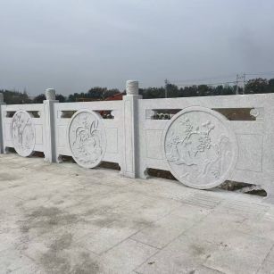 铜川芝麻白河道栏杆 石材栏杆
