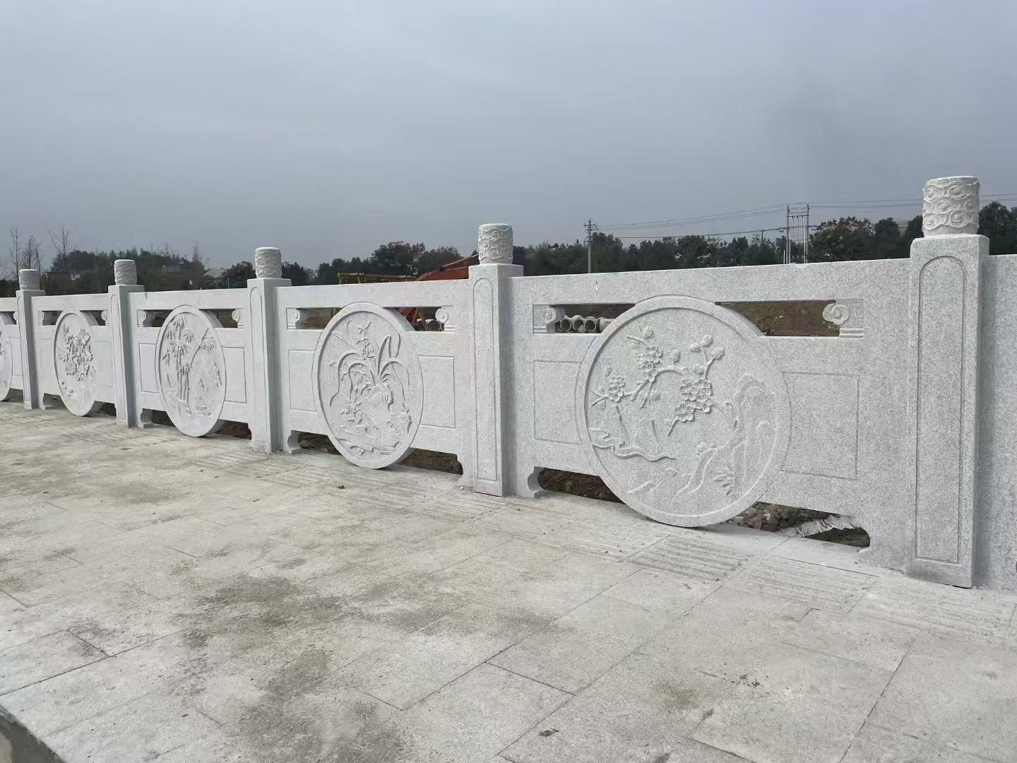 铜川芝麻白河道栏杆 石材栏杆
