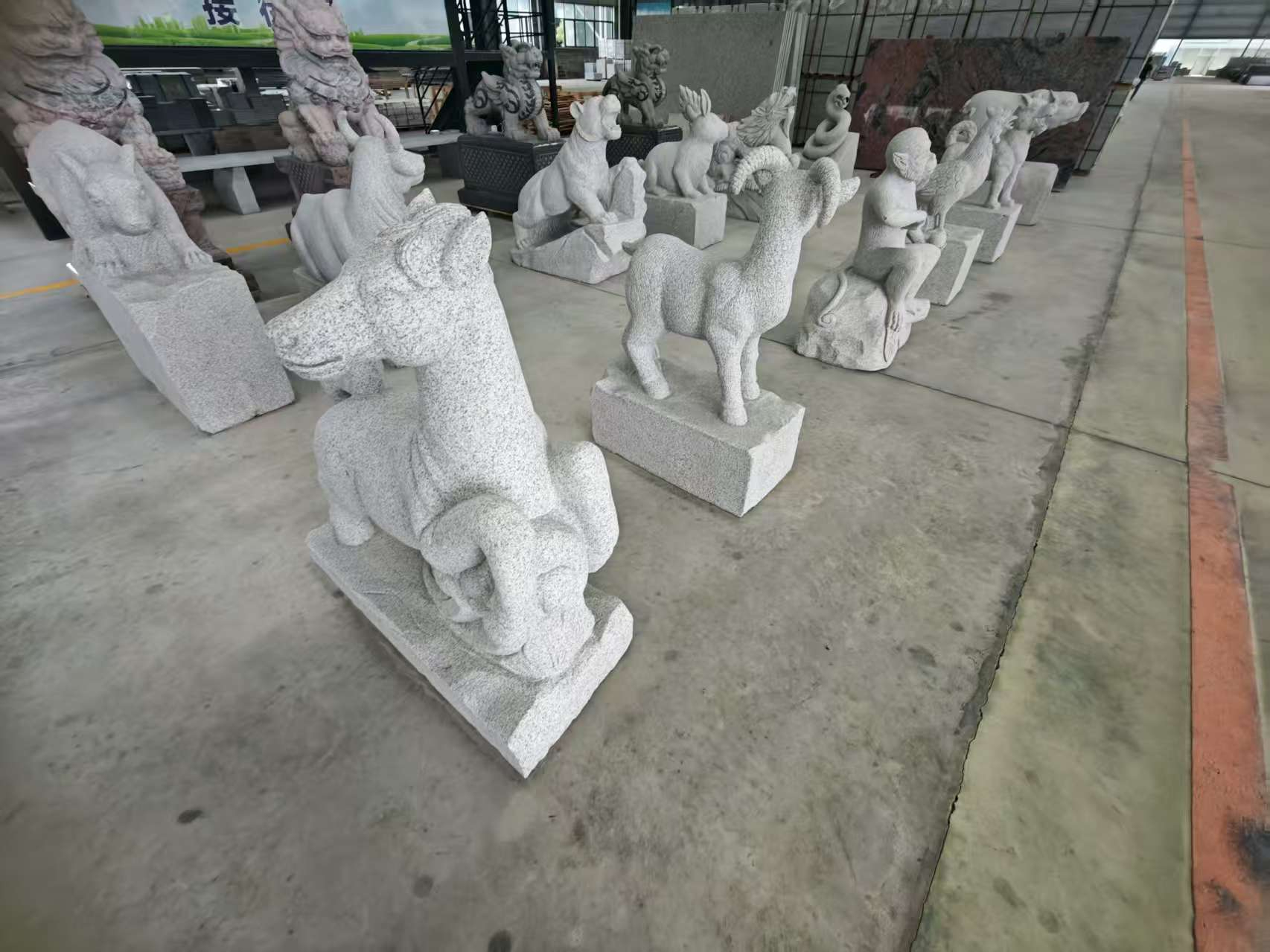 铜川芝麻白雕刻 十二生肖 异形雕刻